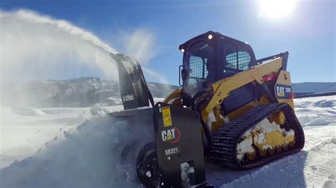 cat skid steer hooked up to a bobcat blower|snowblower for skid steer.